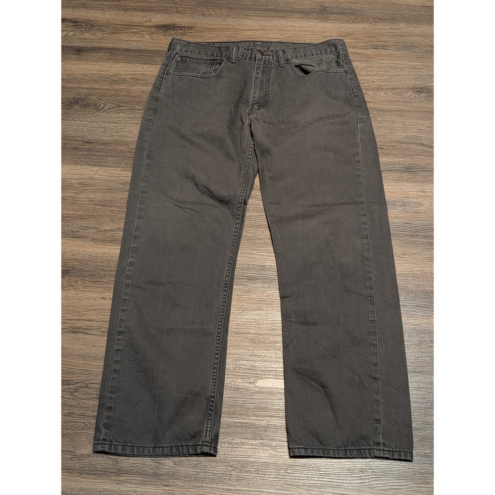 Levis 505 Regular Fit Mens Jeans 36x30 Charcoal Gray Straight Leg Denim 505-0222